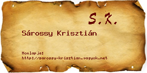 Sárossy Krisztián névjegykártya